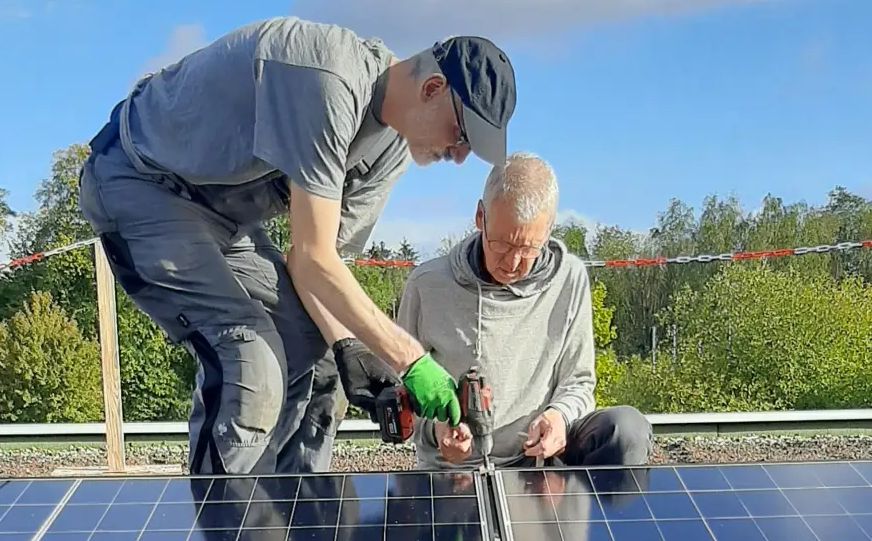 Montage der Solarmodule